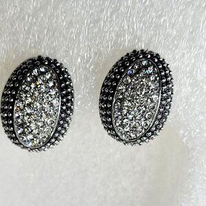 Silver and Black Clip Ons earrings